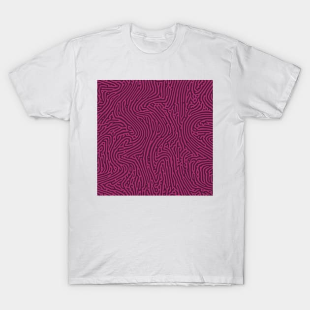 Liquid Turing Pattern (Purple Pink) T-Shirt by John Uttley